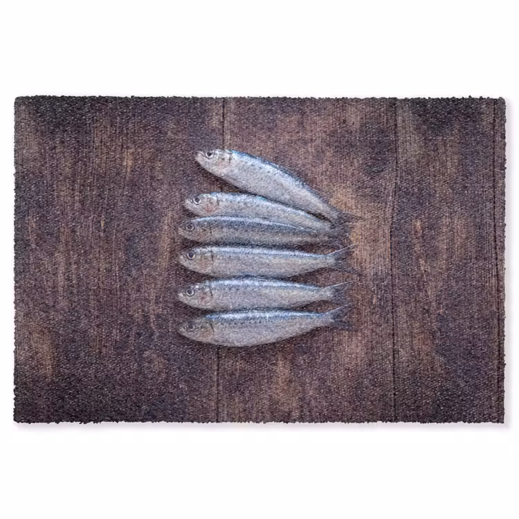 Vloerkleed - Vis - Hout - Eten - Vis - Hout - Eten Vloerkleed Rechthoek klein