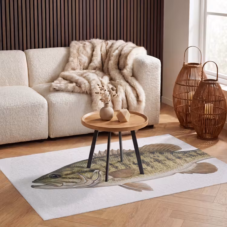 Vissen - Natuur - Vintage Vloerkleed Rechthoek klein -atmosphere_sfeer2_global