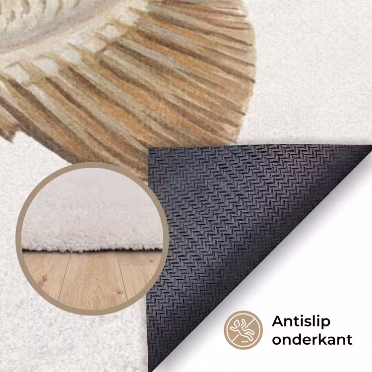 Vissen - Natuur - Vintage Vloerkleed Rechthoek klein -uniquesellingpoint_antislip_NL