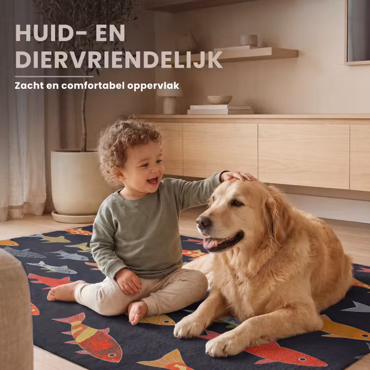 Vissen - Patroon - Kleurrijk Vloerkleed Rechthoek klein 1091 -uniquesellingpoint_zacht_NL