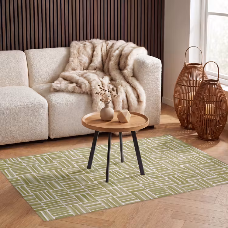 Vlecht - Patroon - Groen Vloerkleed Rechthoek klein 1091 -atmosphere_sfeer2_global