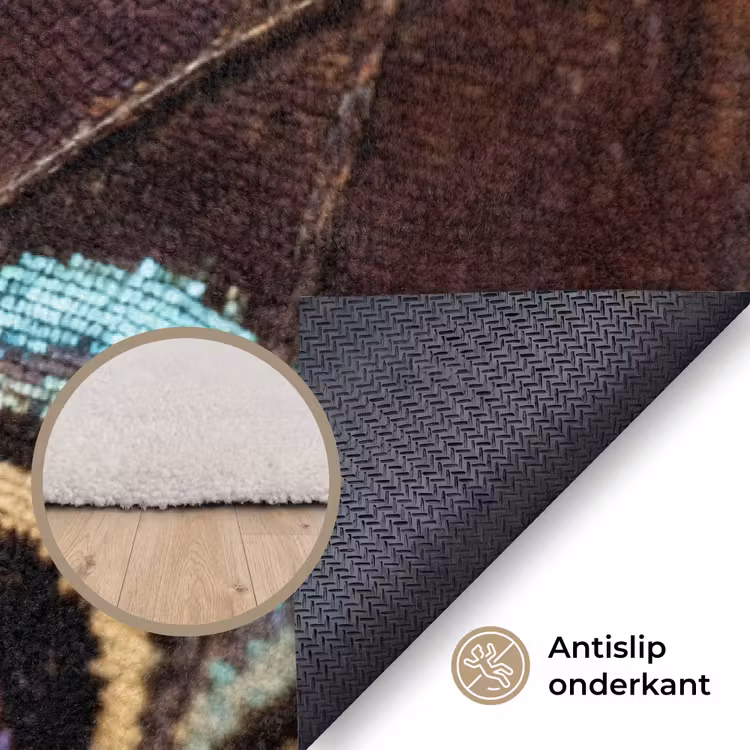 Vleugels - Vlinder - Blauw Vloerkleed Rechthoek klein -uniquesellingpoint_antislip_NL