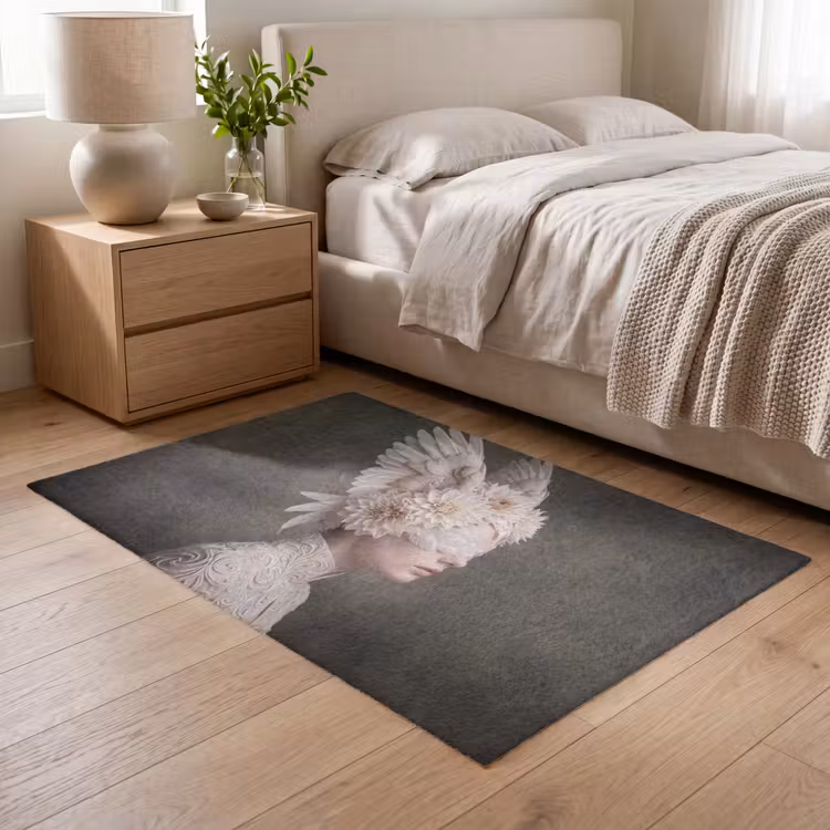 Vleugels - Vrouw - Wit Vloerkleed Rechthoek klein -atmosphere_sfeer3_global