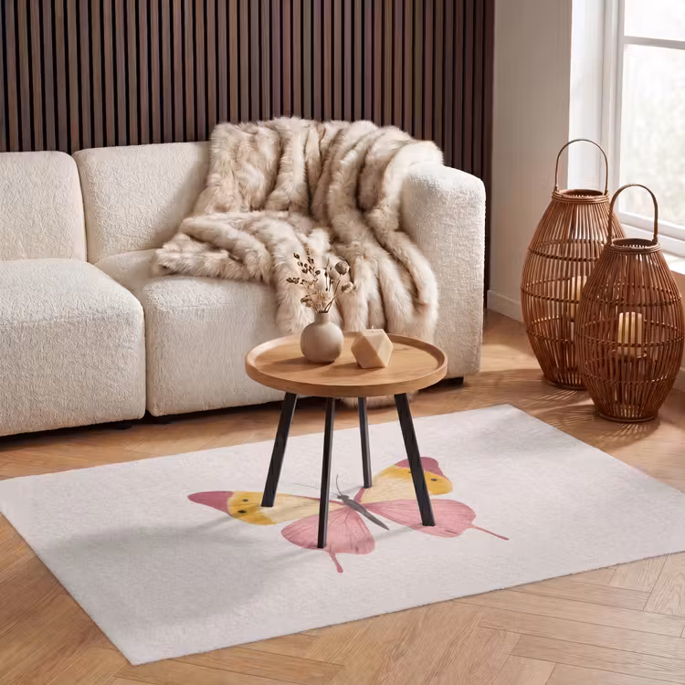 Vlinder - Illustratie - Roze Vloerkleed Rechthoek klein -atmosphere_sfeer2_global