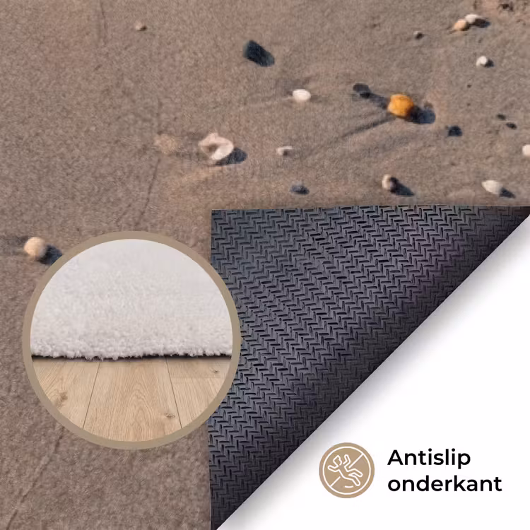 Voetstappen - Vloedlijn - Zee Vloerkleed Rechthoek klein -uniquesellingpoint_antislip_NL