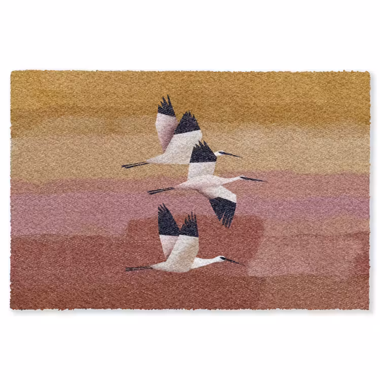 Vogels - Snavel - Abstract Vloerkleed Rechthoek klein -3d