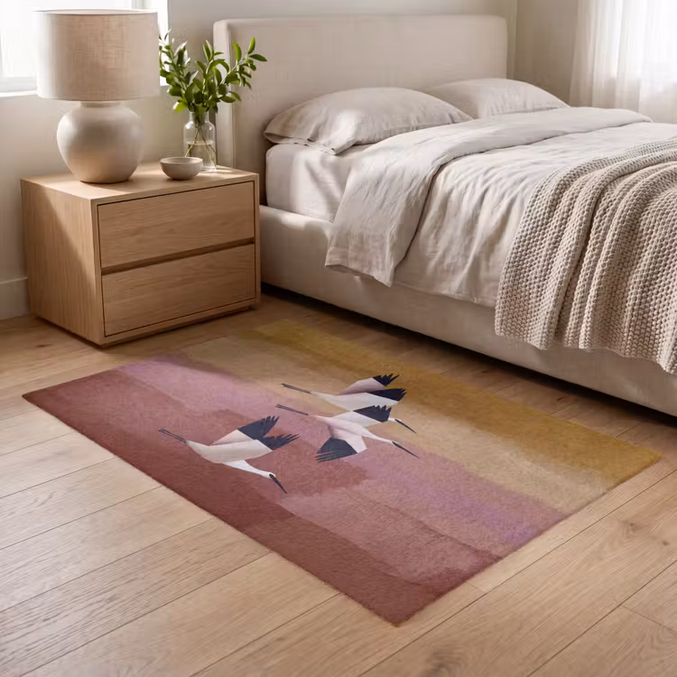 Vogels - Snavel - Abstract Vloerkleed Rechthoek klein -atmosphere_sfeer3_global