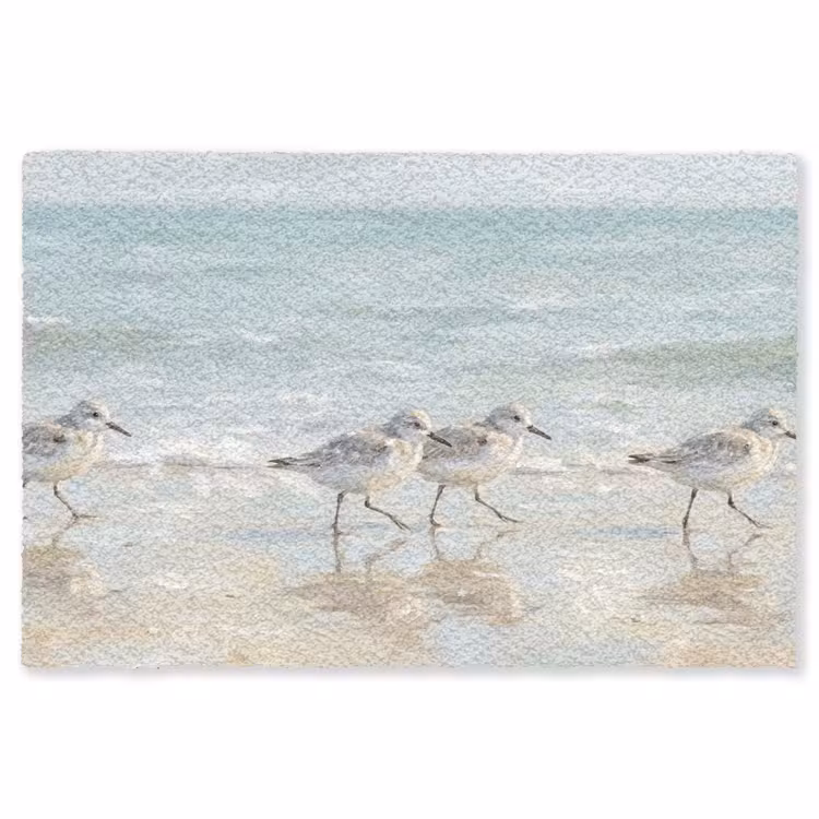 Vogels - Strand - Zee Vloerkleed Rechthoek klein -3d