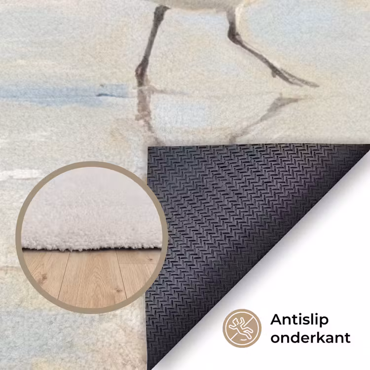 Vogels - Strand - Zee Vloerkleed Rechthoek klein -uniquesellingpoint_antislip_NL