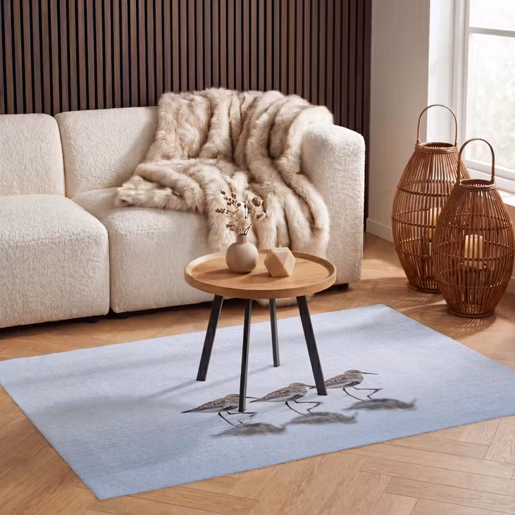 Vogels - Water - Grijs Vloerkleed Rechthoek klein -atmosphere_sfeer2_global