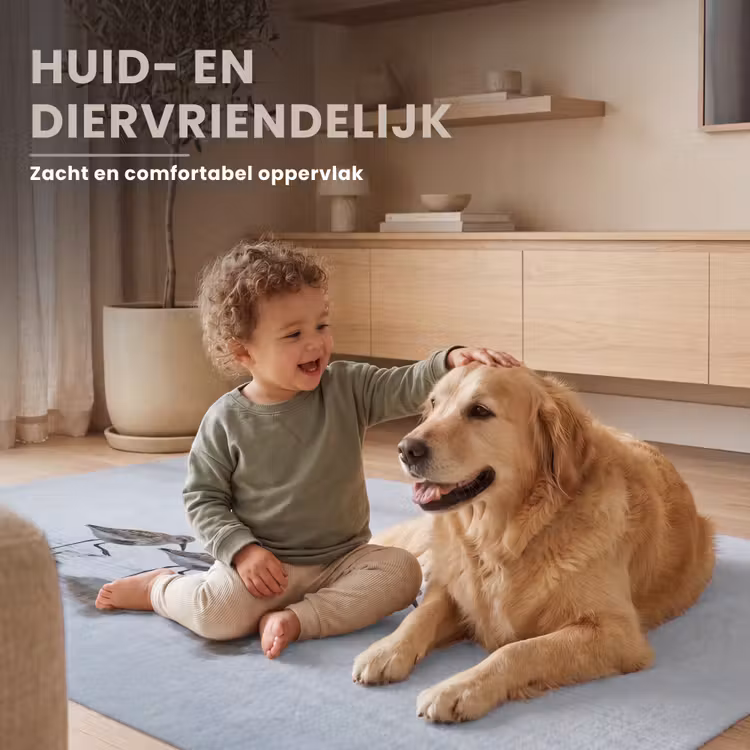 Vogels - Water - Grijs Vloerkleed Rechthoek klein -uniquesellingpoint_zacht_NL