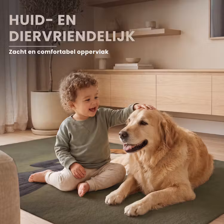 Vos - Surrealistisch - Groen Vloerkleed Rechthoek klein -uniquesellingpoint_USP_zachtNL_DE