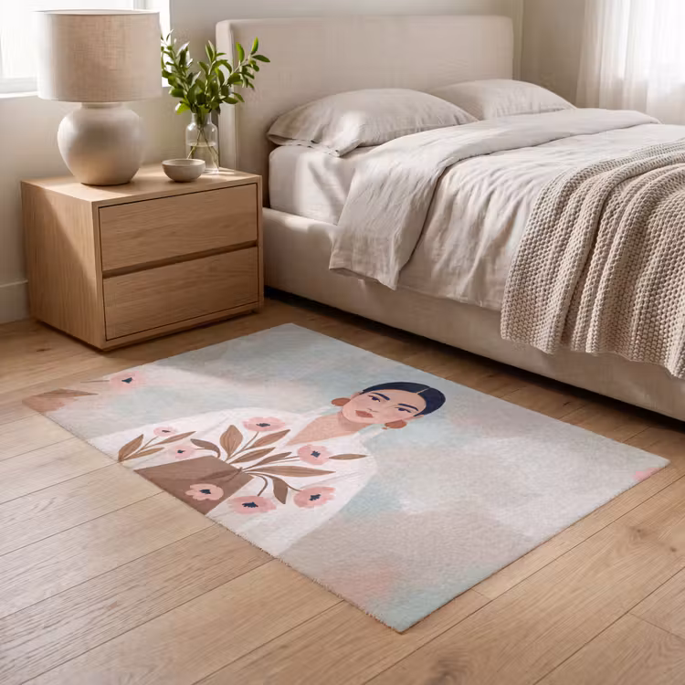 Vrouw - Kimono - Pastel Vloerkleed Rechthoek klein -atmosphere_sfeer3_global