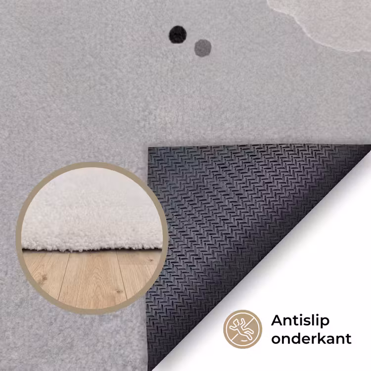Vrouw - Wolk - Grijs Vloerkleed Rechthoek klein -uniquesellingpoint_antislip_NL_DE