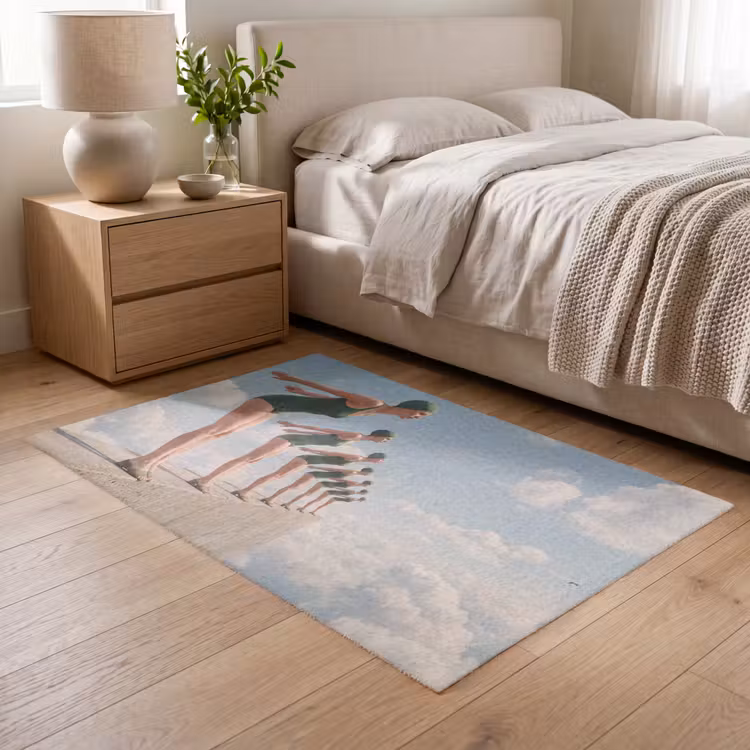 Vloerkleed - Vrouwen - Duikhouding - Wolken - Vrouwen - Duikhouding - Wolken Vloerkleed Rechthoek klein