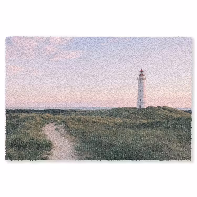 Vuurtoren - Duinlandschap - Zee Vloerkleed Rechthoek klein -3d
