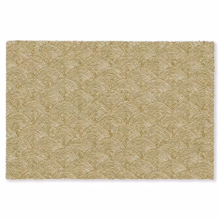 Waaier - Geometrisch - Groen Vloerkleed Rechthoek klein 1091 -3d