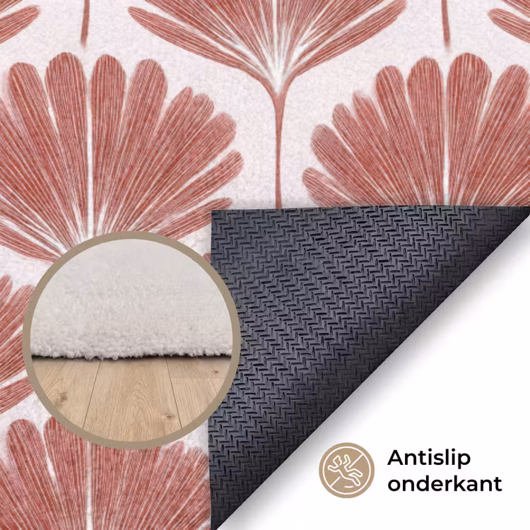 Waaier - Motief - Terra Vloerkleed Rechthoek klein 1091 -uniquesellingpoint_antislip_NL