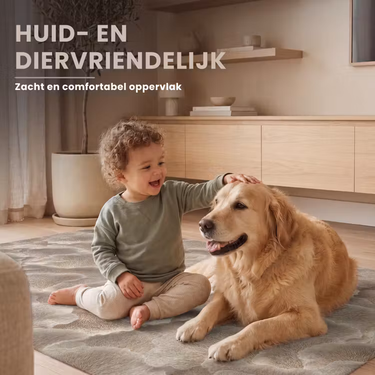Waaierstructuren - Beige - Vezeltextuur Vloerkleed Rechthoek klein 1091 -uniquesellingpoint_USP_zachtNL_DE