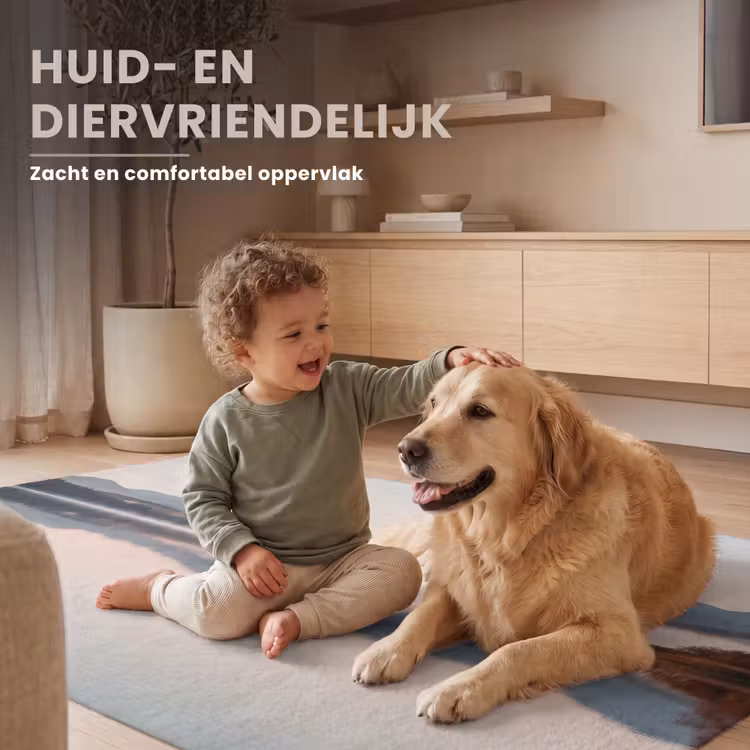 Water - Bomen - Mistlaag Vloerkleed Rechthoek klein -uniquesellingpoint_zacht_NL