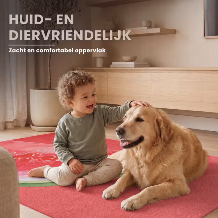 Watermeloen - Rood - Zomers Vloerkleed Rechthoek klein -uniquesellingpoint_zacht_NL