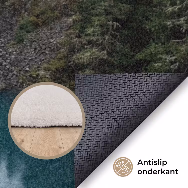 Waterval - Bomen - Bergen Vloerkleed Rechthoek klein -uniquesellingpoint_antislip_NL