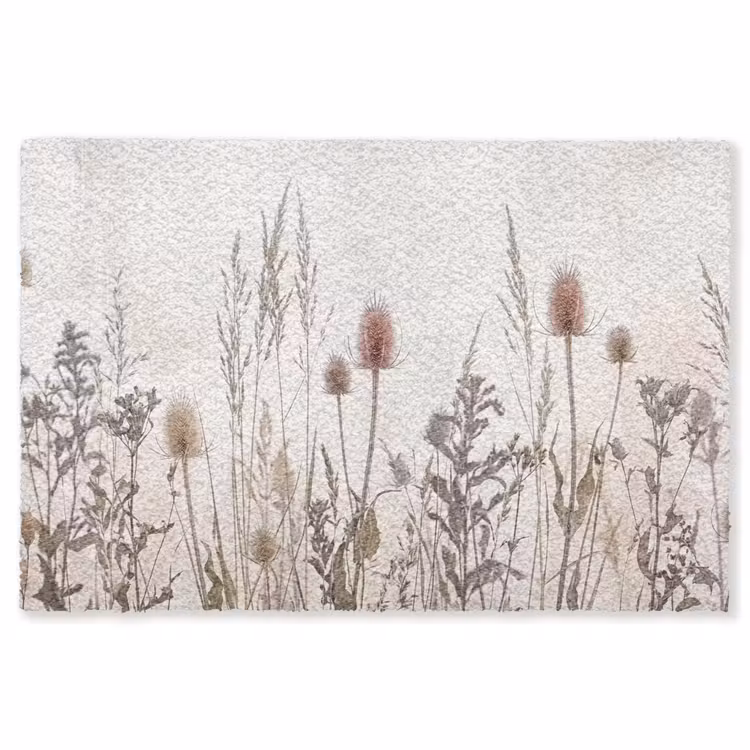 Weidebloemen - Design - Sepia Vloerkleed Rechthoek klein -3d