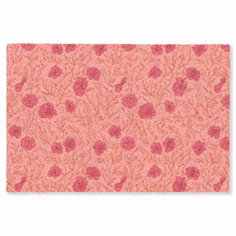 Weidebloemen - Romantisch - Roze Vloerkleed Rechthoek klein 1091 -3d