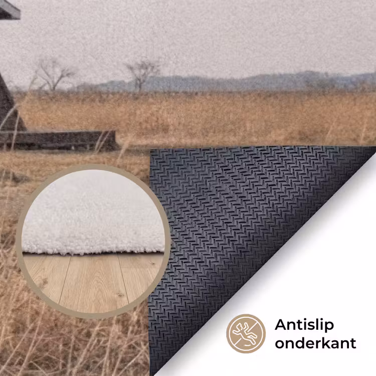 Windmolens - Landschap - Veld Vloerkleed Rechthoek klein -uniquesellingpoint_antislip_NL