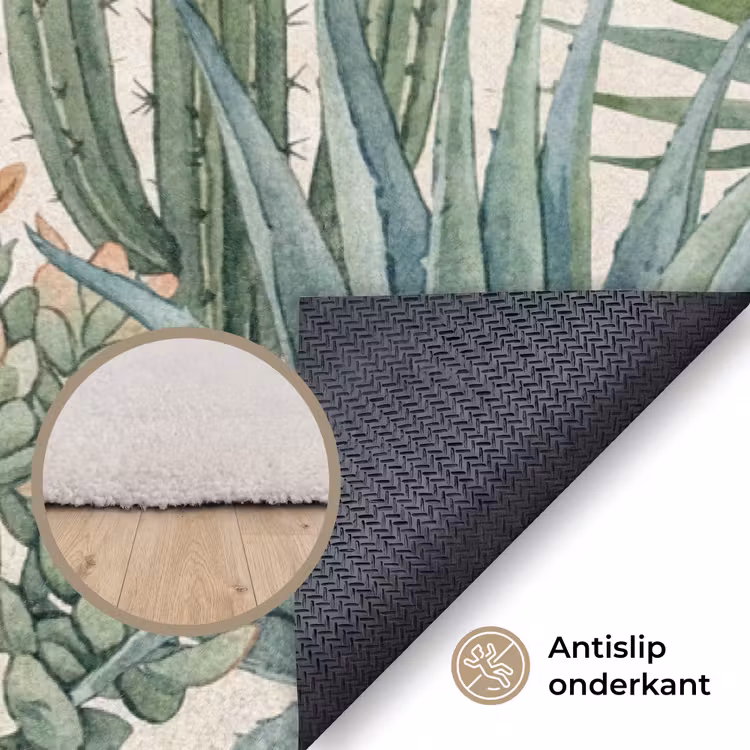 Woestijn - Planten - Groen Vloerkleed Rechthoek klein -uniquesellingpoint_antislip_NL