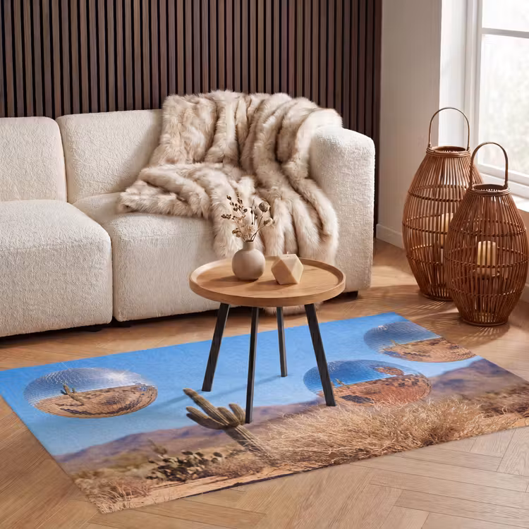 Vloerkleed - Woestijn - Spiegelbal - Kunst - Woestijn - Spiegelbal - Kunst Vloerkleed Rechthoek klein
