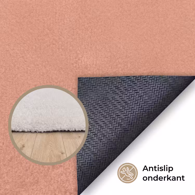 XOXO - Blauw - Perzikkleur Vloerkleed Rechthoek klein -uniquesellingpoint_antislip_NL_DE