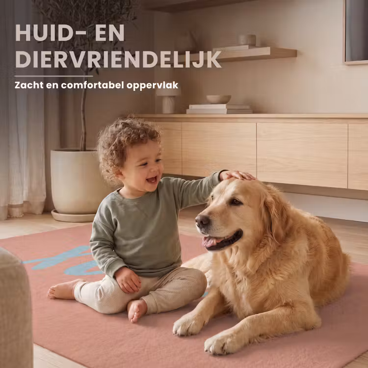 XOXO - Blauw - Perzikkleur Vloerkleed Rechthoek klein -uniquesellingpoint_zacht_NL
