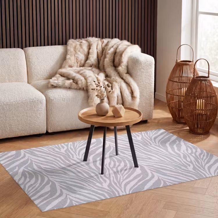 Zebra - Motief - Grijs Vloerkleed Rechthoek klein 1091 -atmosphere_sfeer2_global