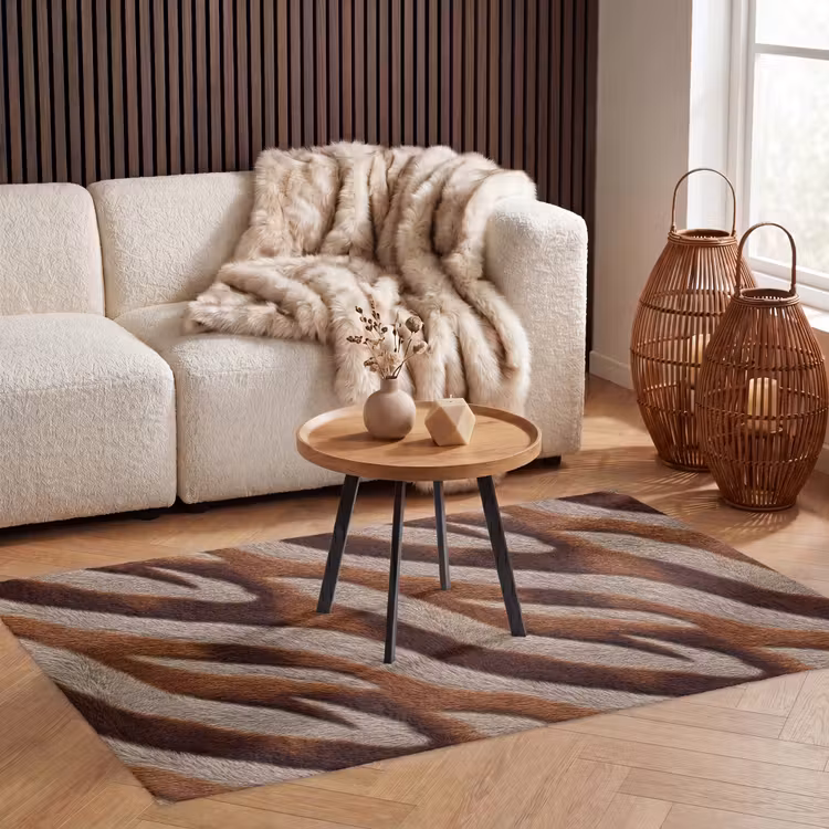 Zebra - Bruin - Patroon Vloerkleed Rechthoek klein 1091 -atmosphere_sfeer2_global