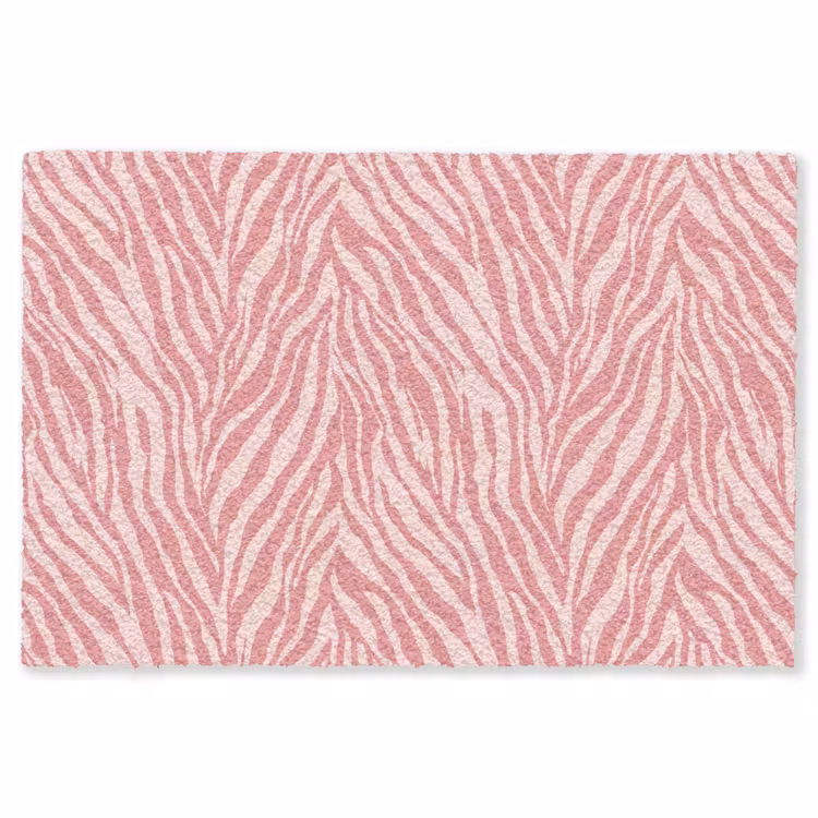 Zebra - Print - Roze Vloerkleed Rechthoek klein 1091 -3d