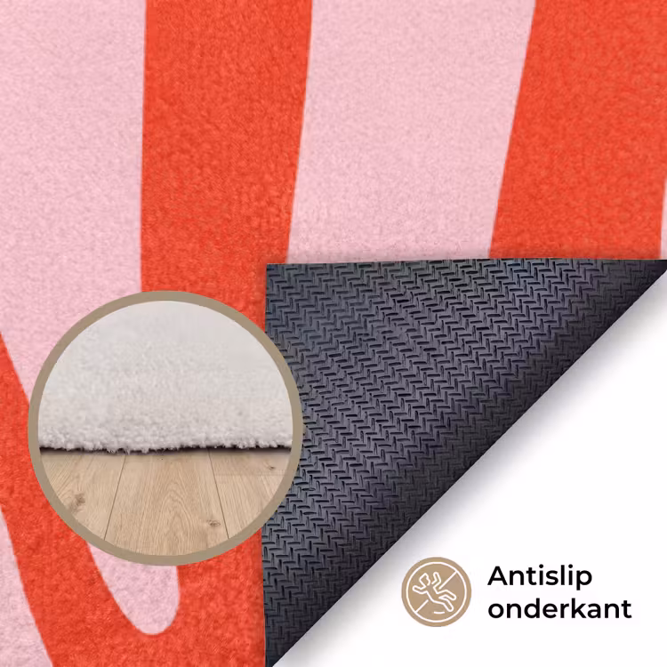 Zebraprint - Roze - Rood - Dierenprint Vloerkleed Rechthoek klein -uniquesellingpoint_antislip_NL