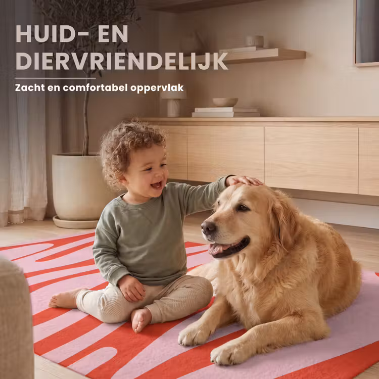Zebraprint - Roze - Rood - Dierenprint Vloerkleed Rechthoek klein -uniquesellingpoint_zacht_NL