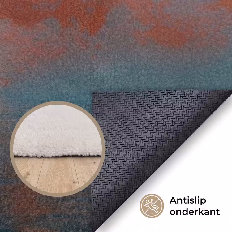 Zee - Boot - Wolken - Oranje Vloerkleed Rechthoek klein -uniquesellingpoint_antislip_NL