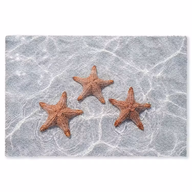 Zeesterren - Water - Helder Vloerkleed Rechthoek klein -3d