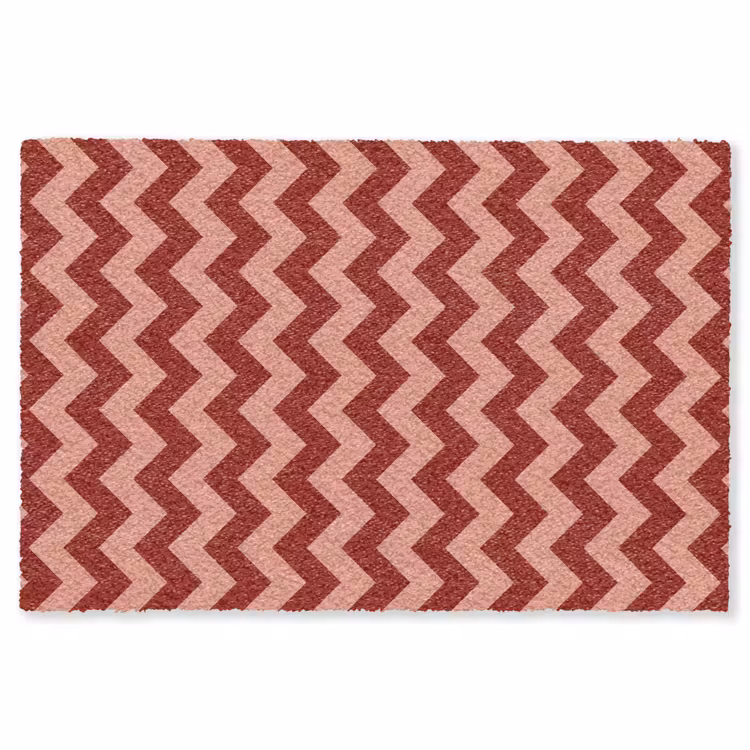 Zigzag - Strepen - Patroon - Rood Vloerkleed Rechthoek klein -3d