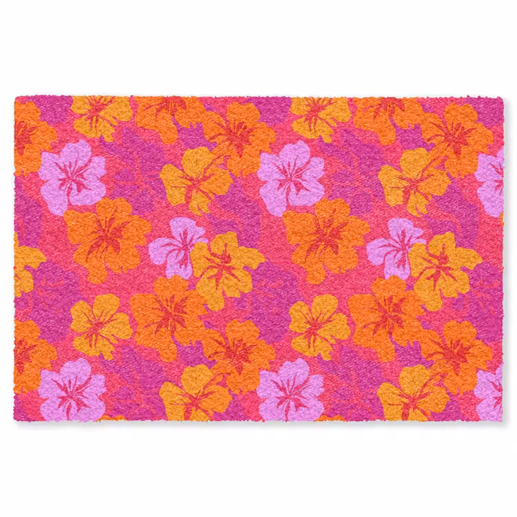 Zomers - Hibiscus - Kleurrijk Vloerkleed Rechthoek klein 1091 -3d