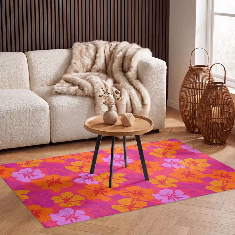 Zomers - Hibiscus - Kleurrijk Vloerkleed Rechthoek klein 1091 -atmosphere_sfeer2_global
