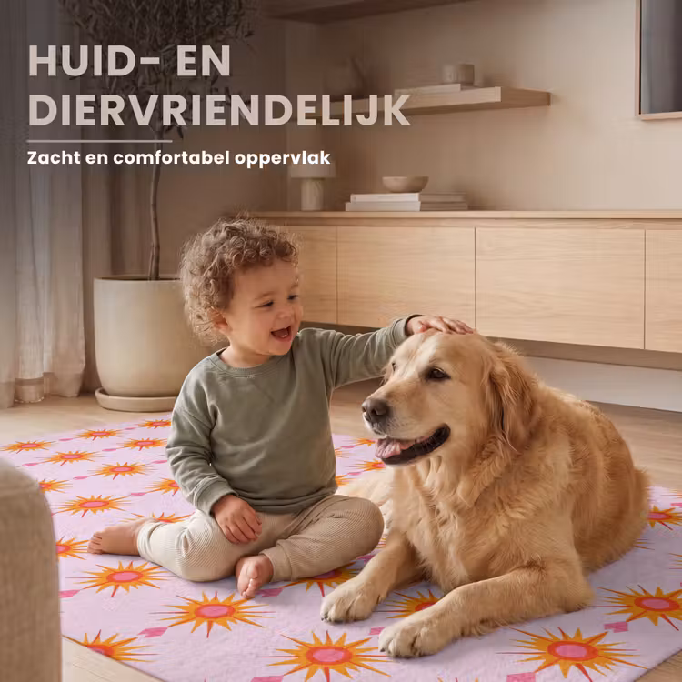 Zon - Motief - Roze Vloerkleed Rechthoek klein 1091 -uniquesellingpoint_zacht_NL