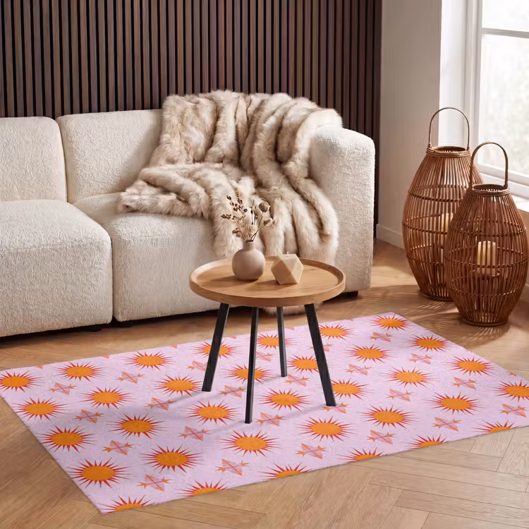 Zon - Patroon - Roze Vloerkleed Rechthoek klein 1091 -atmosphere_sfeer2_global