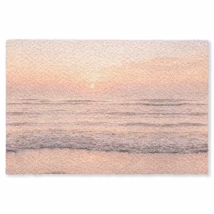 Zon - Strand - Roze Vloerkleed Rechthoek klein -3d