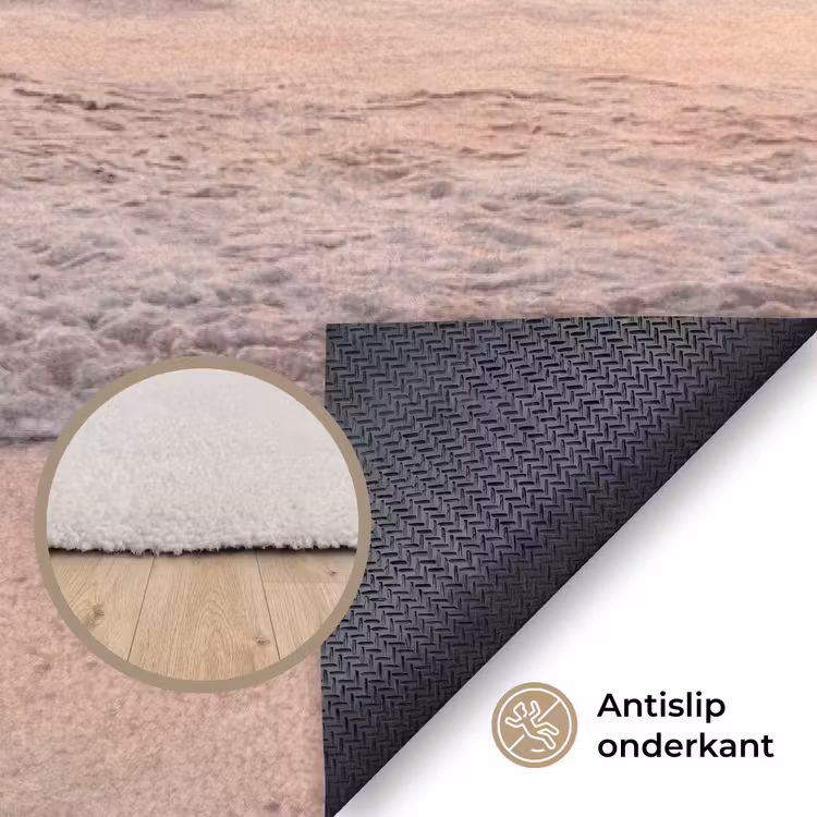 Zon - Strand - Roze Vloerkleed Rechthoek klein -uniquesellingpoint_antislip_NL