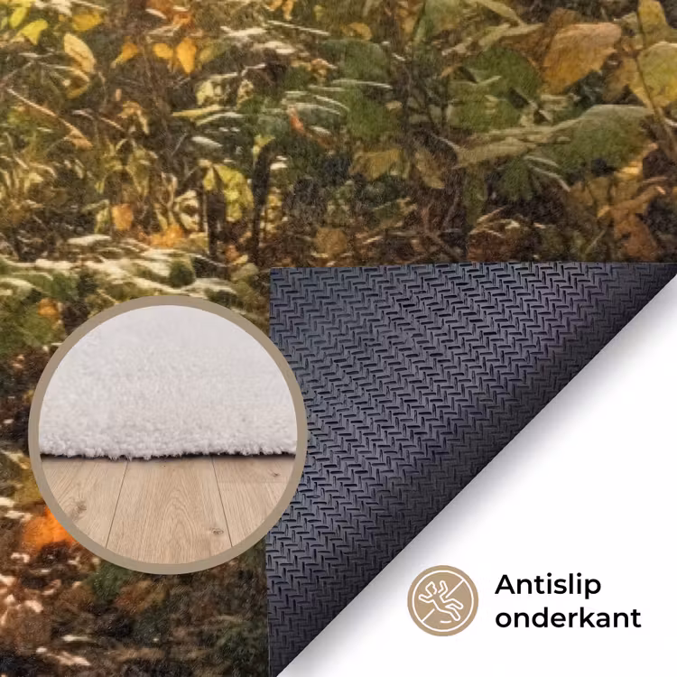 Zonlicht - Bospad - Bomen Vloerkleed Rechthoek klein -uniquesellingpoint_antislip_NL