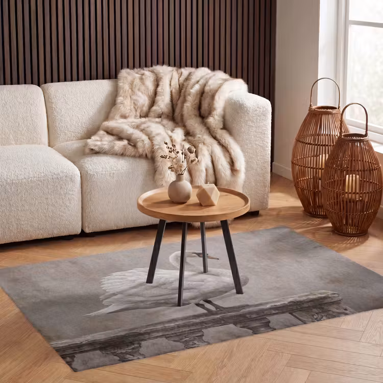 Zwaan - Elegant - Dieren - Wit Vloerkleed Rechthoek klein -atmosphere_sfeer2_global