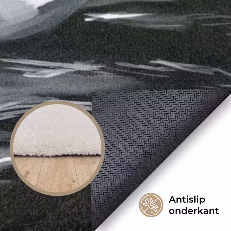 Zwaan - Water - Natuur - Realistisch - Wit Vloerkleed Rechthoek klein -uniquesellingpoint_antislip_NL